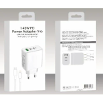Takemore Αντάπτορας Γρήγορης Φόρτισης 140W 2 PD+QC3.0 με καλώδιο Usb-c σε Lightning