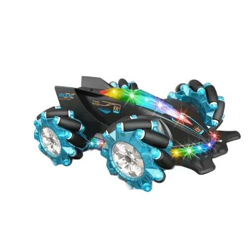 Τηλεκατευθυνόμενο Rc Drift Car Με Led Φωτισμό &Amp; Spray Τηλεχειριστήριο 2,4 Ghz - Μπλε