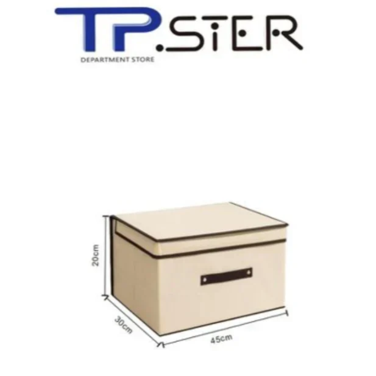 Tpster 34340 Υφασμάτινο Κουτί Αποθήκευσης Μπεζ Mε Καπάκι 45x30x20εκ