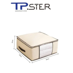 Tpster 34363 Θήκη Αποθήκευσης Ρούχων Σε Μπεζ Χρώμα Με Φερμουάρ 60x45x30cm