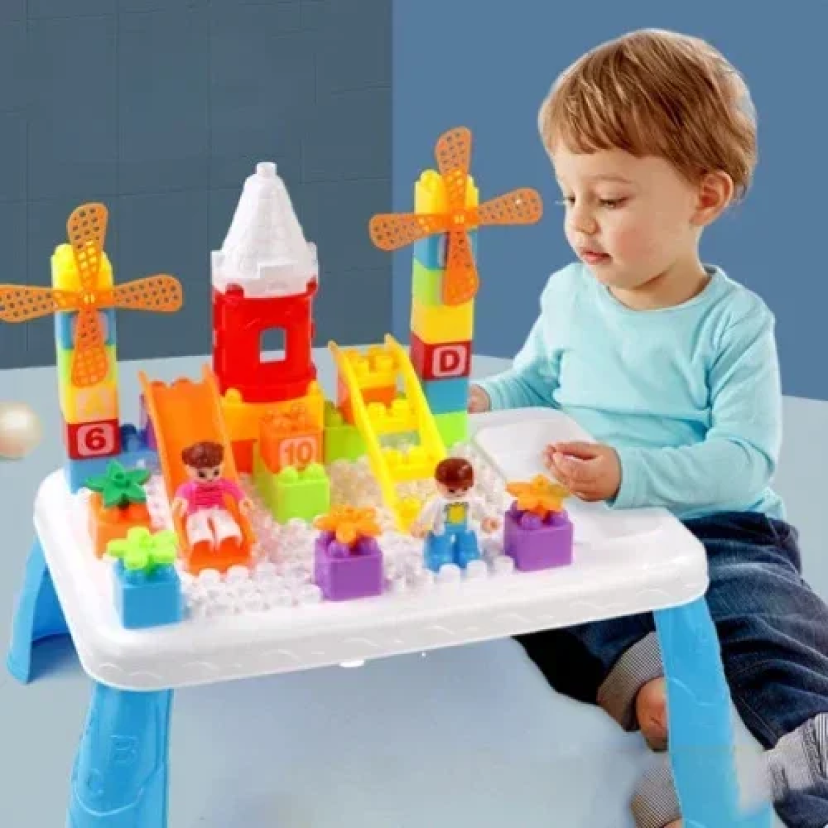 Τραπεζάκι με Τουβλάκια Κατασκευών 43τμχ Block Tables 6002