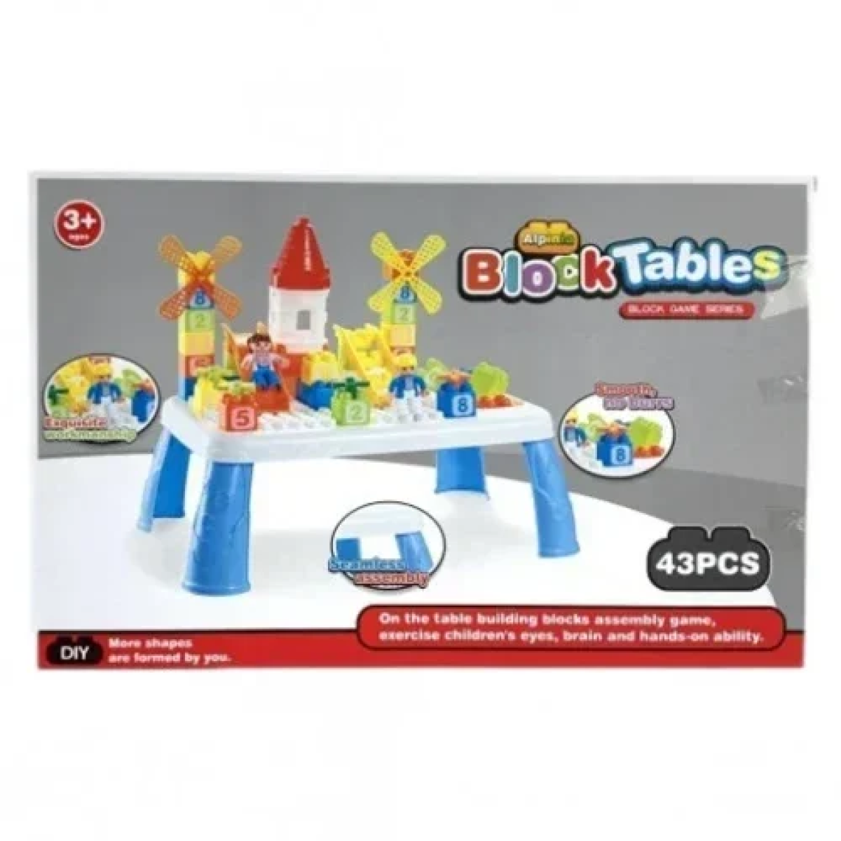 Τραπεζάκι με Τουβλάκια Κατασκευών 43τμχ Block Tables 6002