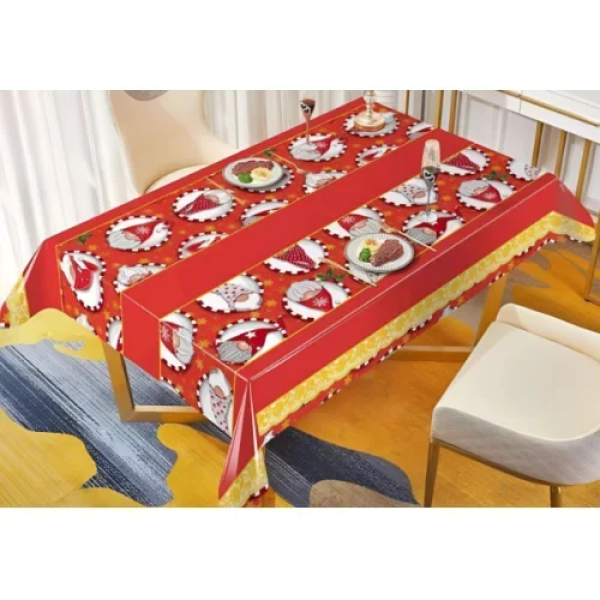 Τραπεζομάντηλο με Χριστουγεννιάτικο θέμα 137x300cm Κόκκινο SD-105A
