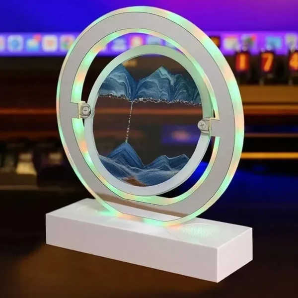 Τρισδιάστατο Διακοσμητικό 3D με Κινούμενη Άμμο & LED Φωτισμό Λευκό/Μπλε