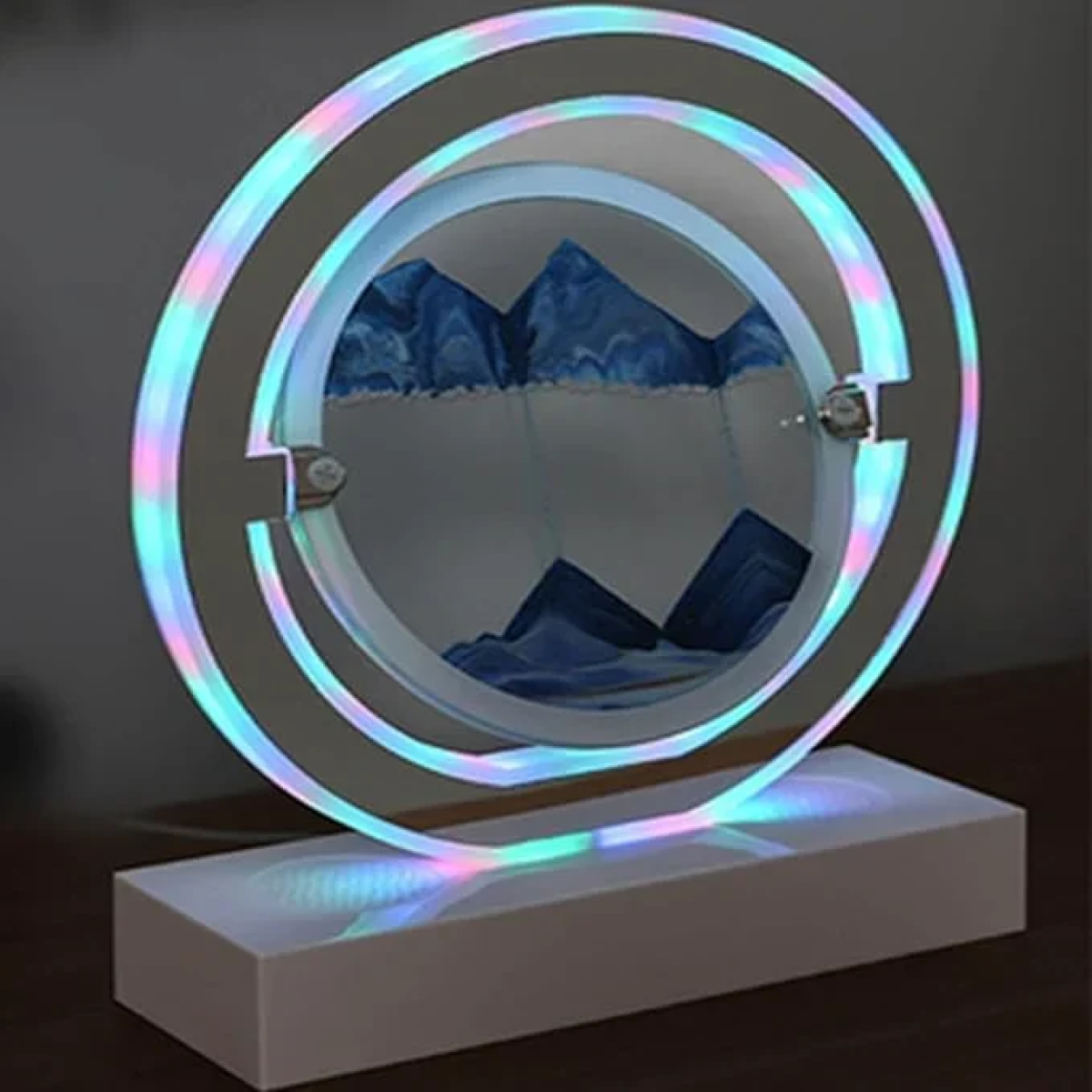 Τρισδιάστατο Διακοσμητικό 3D με Κινούμενη Άμμο & LED Φωτισμό Λευκό/Μπλε