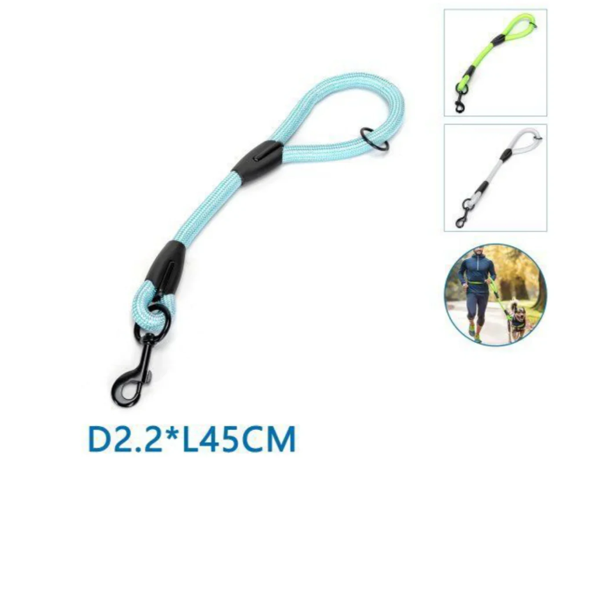 Λουρί Σκύλου Χοντρό Κοντό Fluo Large D2,2*L45cm Γαλάζιο