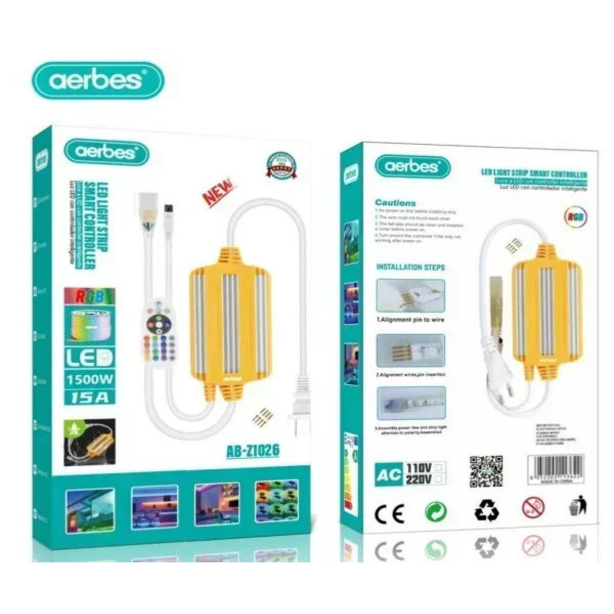Αδιάβροχο LED Controller Strip Lights RGB 12mm Aerbes AB-Z1026