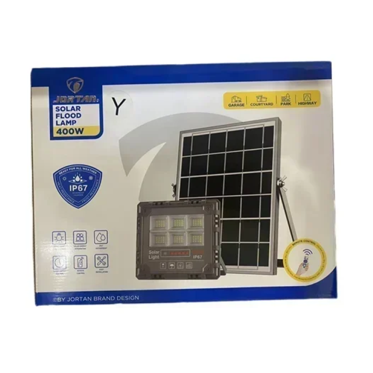 Αδιάβροχος ηλιακός προβολέας LED 400W με πάνελ Jortan
