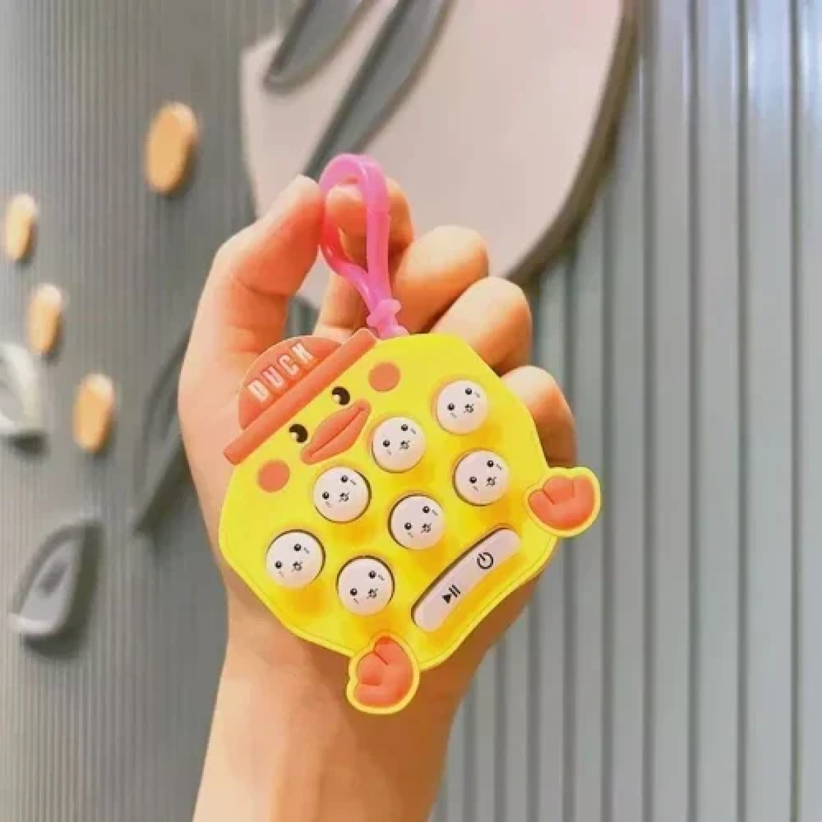 Αγχολυτικό Παιχνίδι Χειρός Μπρελόκ Fidget Pop It 10197-64 Παπάκι Κίτρινο