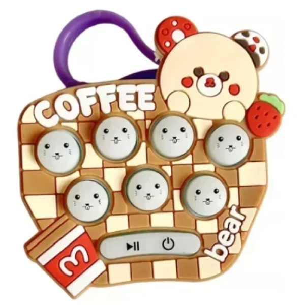 Αγχολυτικό Παιχνίδι Χειρός Μπρελόκ Fidget Pop It 10197-64 Αρκουδάκι Coffee