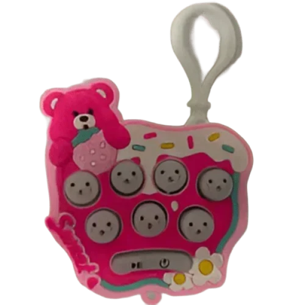 Αγχολυτικό Παιχνίδι Χειρός Μπρελόκ Fidget Pop It 10197-64 Αρκουδάκι Φούξια