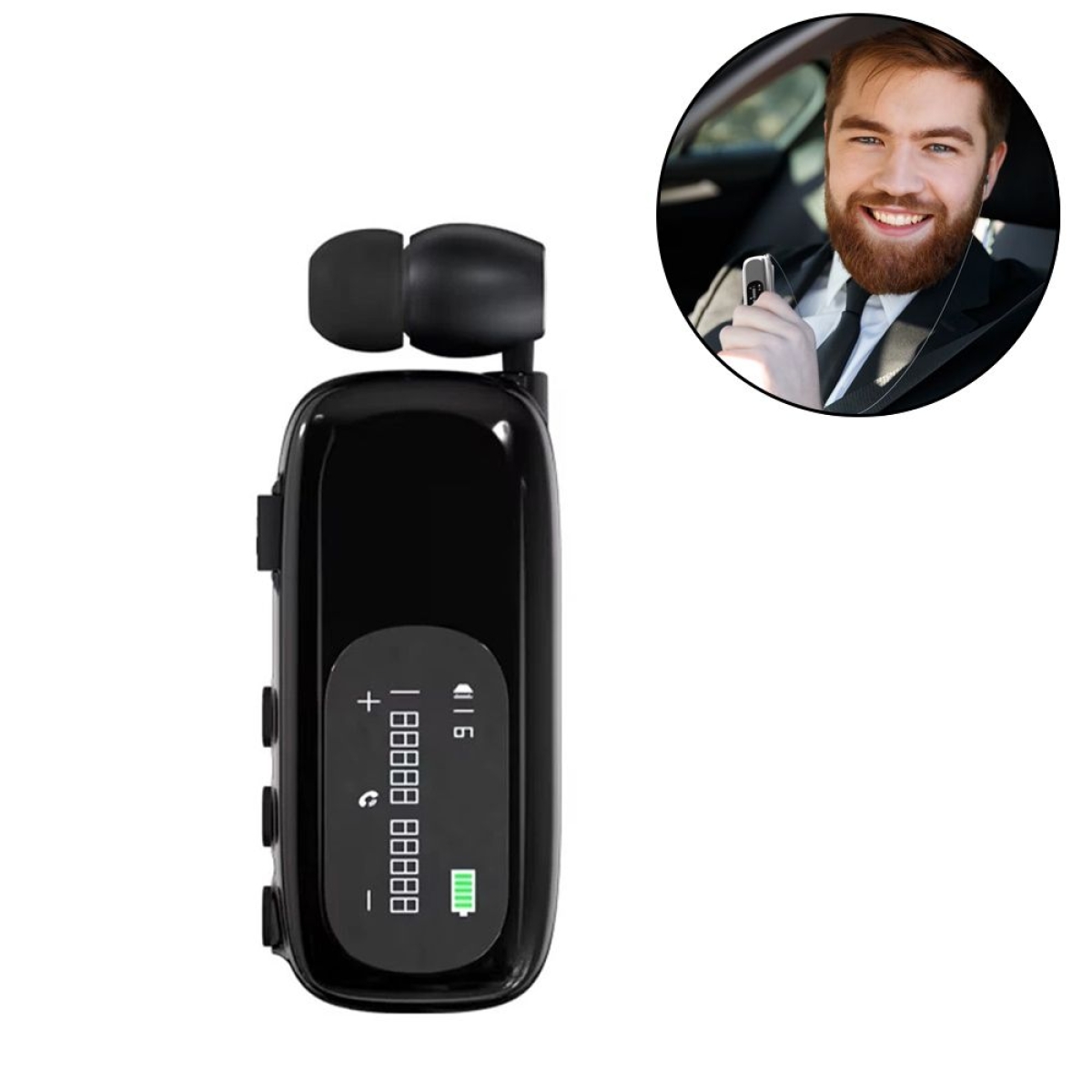 Ακουστικό πέτου Bluetooth Handsfree Takemore T98 μαύρο