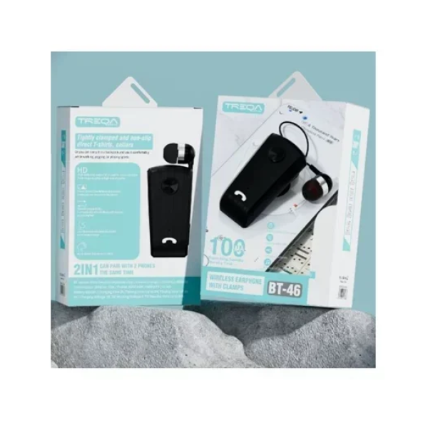 Ακουστικό πέτου Bluetooth Handsfree Treqa BT-46 μαύρο