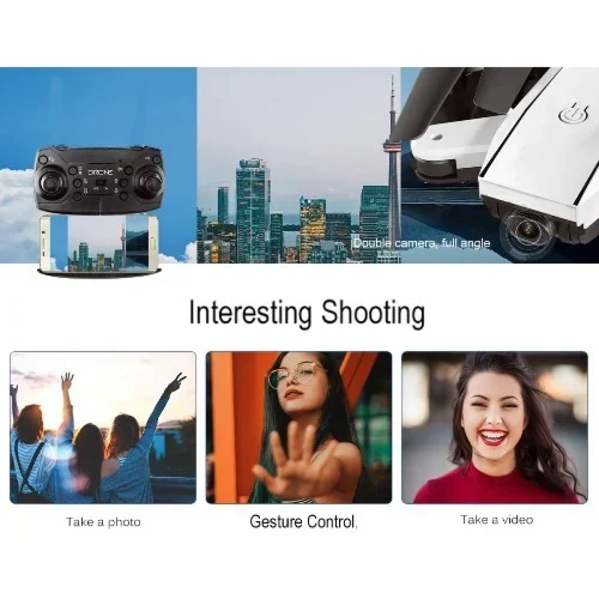 Αναδιπλούμενο Drone με διπλή κάμερα 1080p Χειριστήριο ZD5