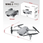 Αναδιπλούμενο Drone με μονή Κάμερα WiFi & Τηλεχειριστήριο 2,4GHz Wing 2 Pro - Ασημί