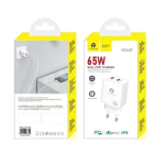 Φορτιστής USB-C 65W PD & QC 3.0 με 2 Θύρες Type-C Takemore NC63F - Image 2