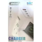 Αντάπτορας Γρήγορης Φόρτισης 64W 1xQC12W 3xPD Andowl Q-CD664