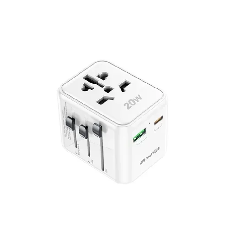 Αντάπτορας ταξιδιού universal 20W Awei C-20 λευκό