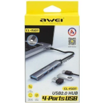 Αντάπτορας USB Hub με 4 θύρες USB Type-C Awei CL-150T μαύρο - Image 2