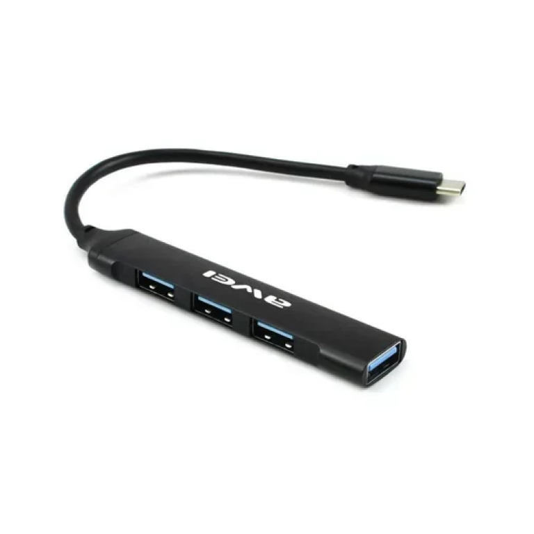 Αντάπτορας USB Hub με 4 θύρες USB Type-C Awei CL-150T μαύρο