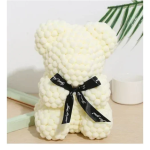 Αρκουδάκι 24cm Pom Pom Foam flower εκρού 84790