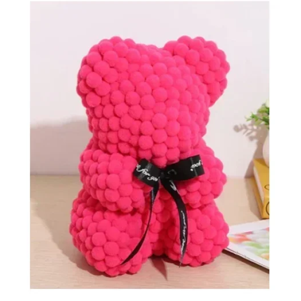 Αρκουδάκι 24cm Pom Pom Foam flower φούξια 84790
