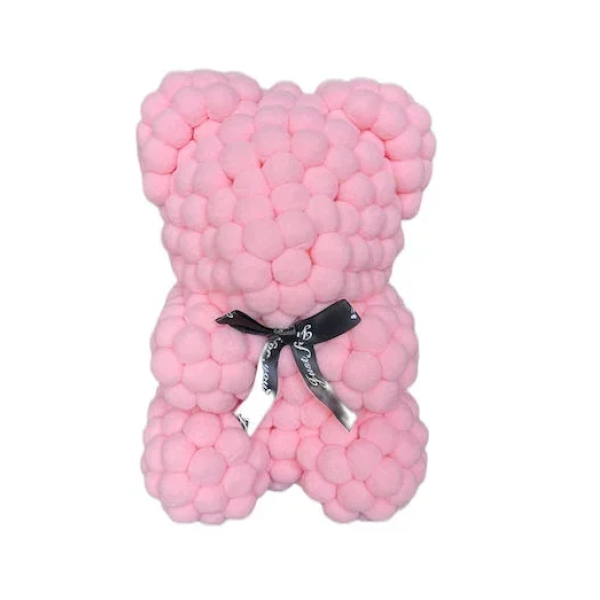Αρκουδάκι 24cm Pom Pom Foam flower ροζ 84790