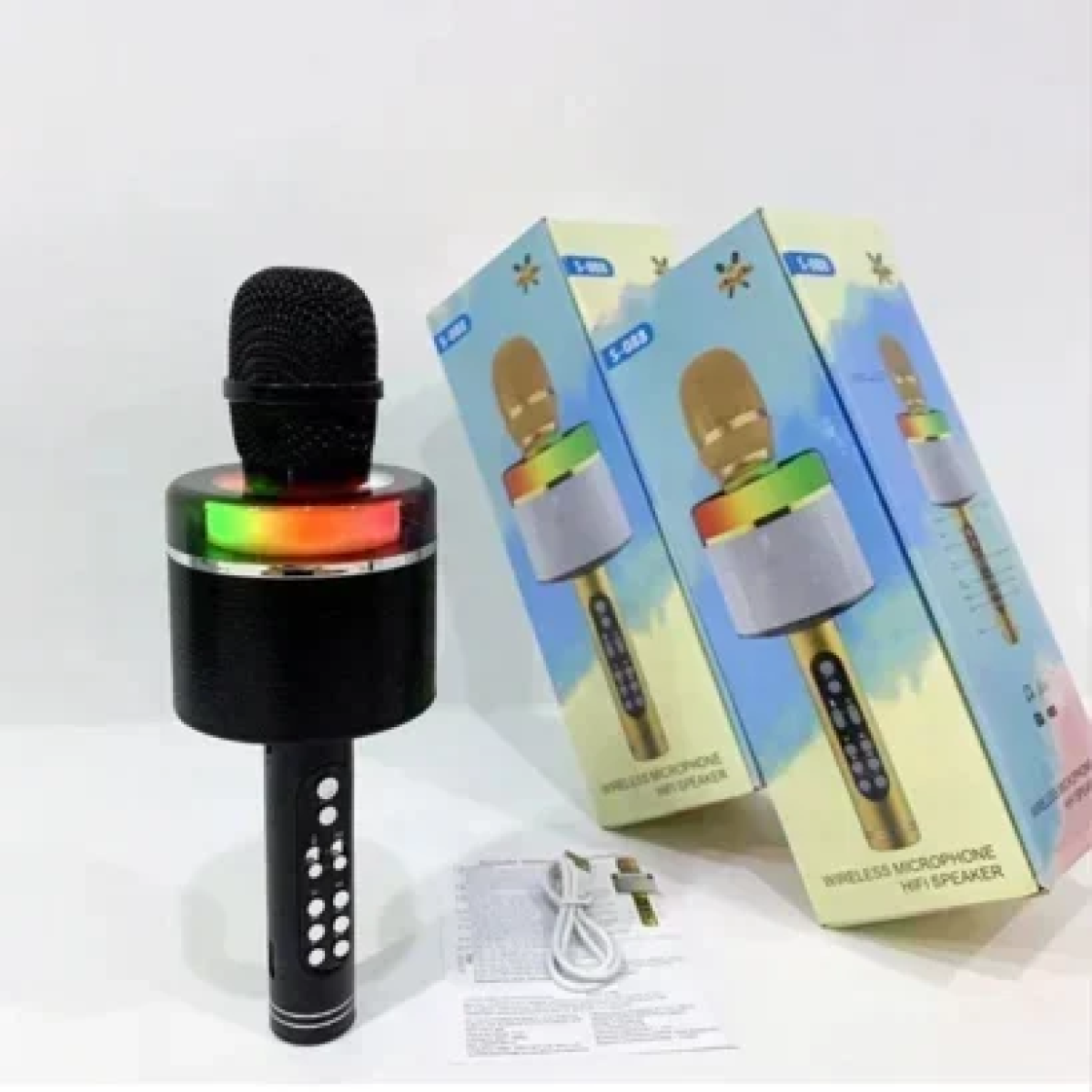 Ασύρματο Μικρόφωνο Karaoke Με Led S-088 σε Μαύρο Χρώμα