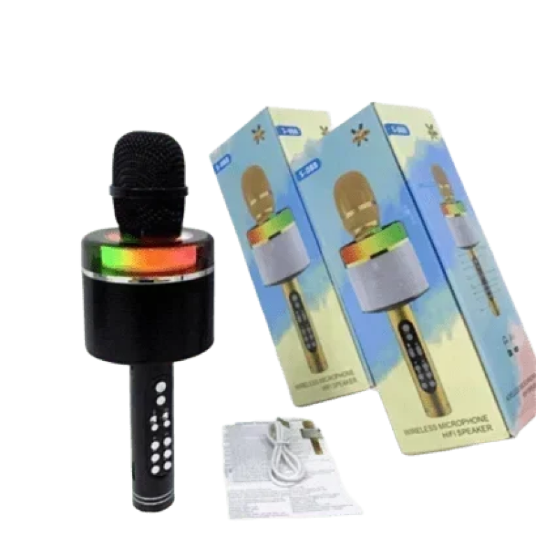 Ασύρματο Μικρόφωνο Karaoke Με Led S-088 σε Μαύρο Χρώμα
