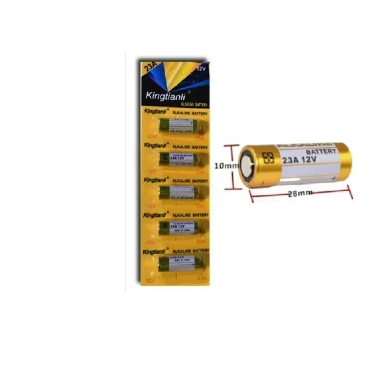 Μπαταρίες Alkaline 23A 12 VOLT Σε Καρτέλα 5 Τεμαχίων Κίτρινη