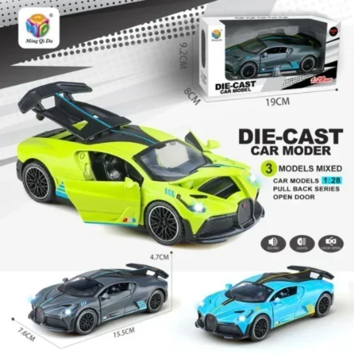 Die Cast Αυτοκίνητο Pull Back 1:28 με Φώτα & Ήχο MQ308-12A