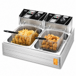 Διπλή Ηλεκτρική Φριτέζα 5000W 11L Inox RAF R.5221