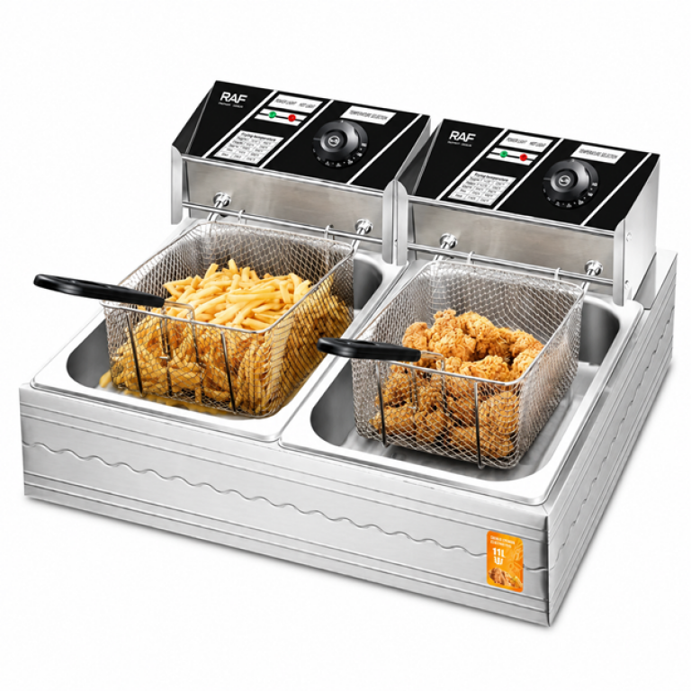 Διπλή Ηλεκτρική Φριτέζα 5000W 11L Inox RAF R.5221