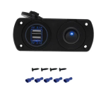 Διπλός φορτιστής αυτοκινήτου USB 12V με ενσωματωμένη βάση πάνελ και διακόπτη Carsun EE6020