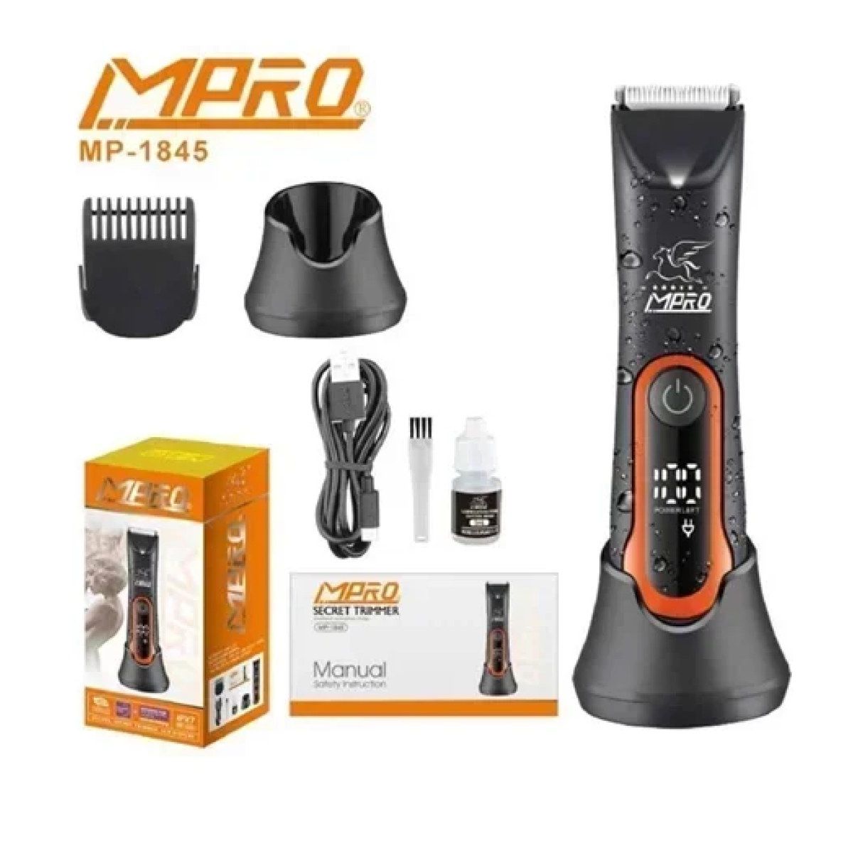 Επαναφορτιζόμενη κουρευτική μηχανή MP-1845 MPRO μαύρο - Image 2
