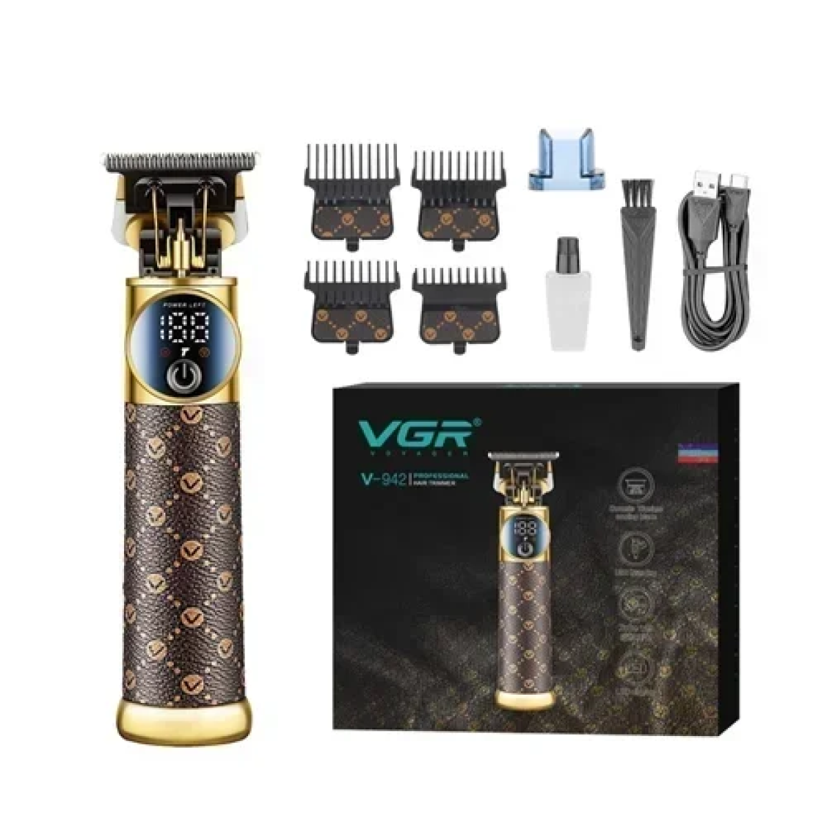 Επαναφορτιζόμενη κουρευτική μηχανή VGR V-942 καφέ - Image 4