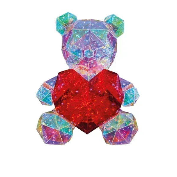 Επιτραπέζιο φωτιστικό αρκουδάκι με καρδιά LED 30x25cm πολύχρωμο 84611