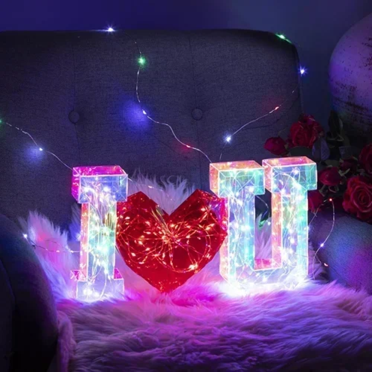 Επιτραπέζιο φωτιζόμενο "i love you" 20.7x38.7cm 84617 - Image 2