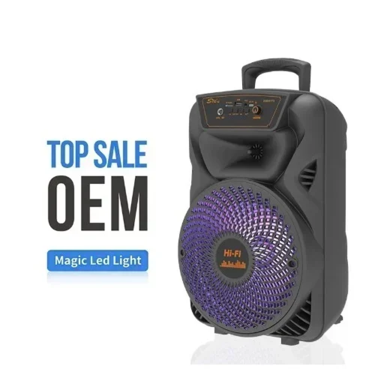Φορητό Bluetooth Ηχείο 8'' Με Μικρόφωνο Και LED φωτισμό ZQS-8173