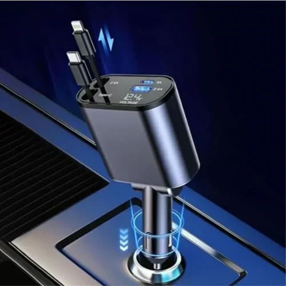 Φορτιστής αυτοκινήτου 139W για Type-C και iOS CC-329 Treqa ανθρακί - Image 3