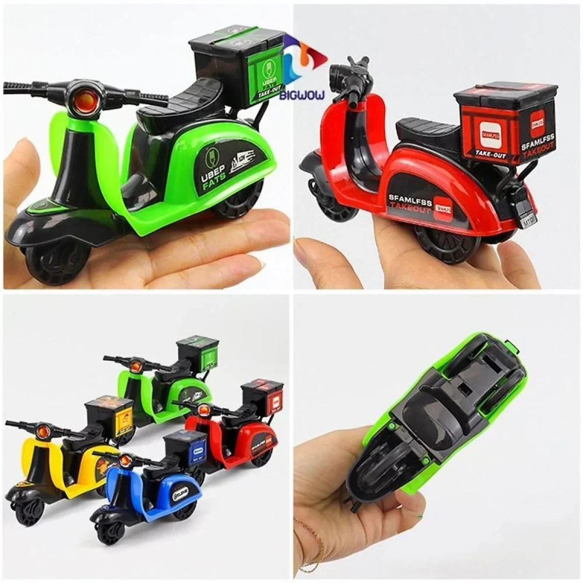 Friction Μηχανή Delivery 13cm Σετ 4τμχ σε Σακουλάκι 399-453G
