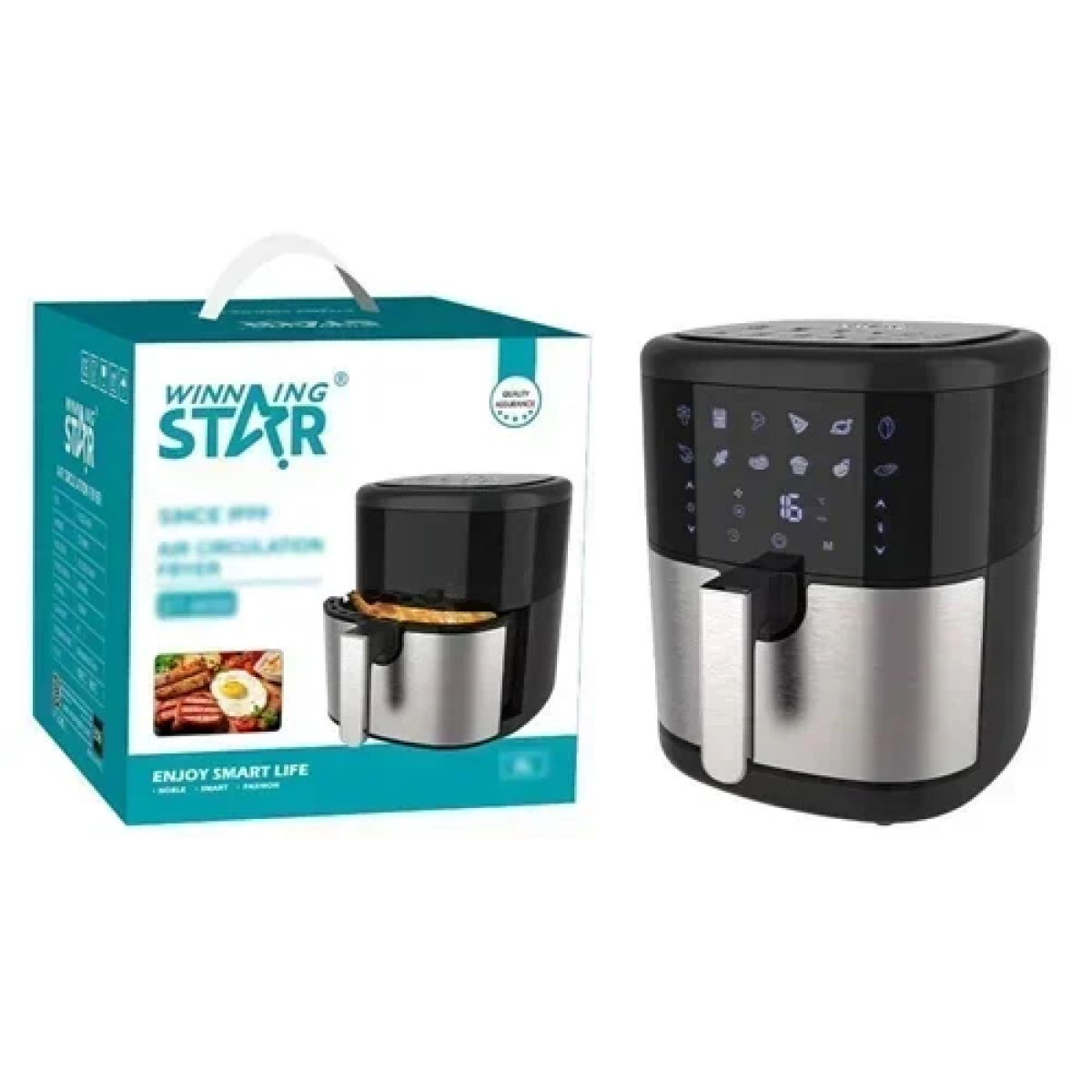 Φριτέζα αέρος με χωρητικότητα 6L Air fryer 1500W Winning Star ST-9688 μαύρο/ασημί - Image 3