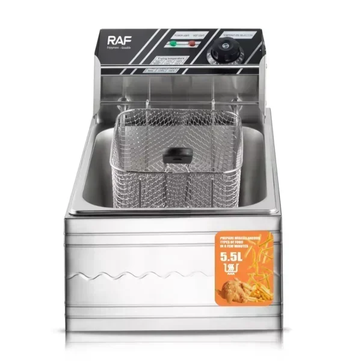 Φριτέζα Λαδιού από ανοξείδωτο χάλυβα 2500W 5,5L Raf R.5220
