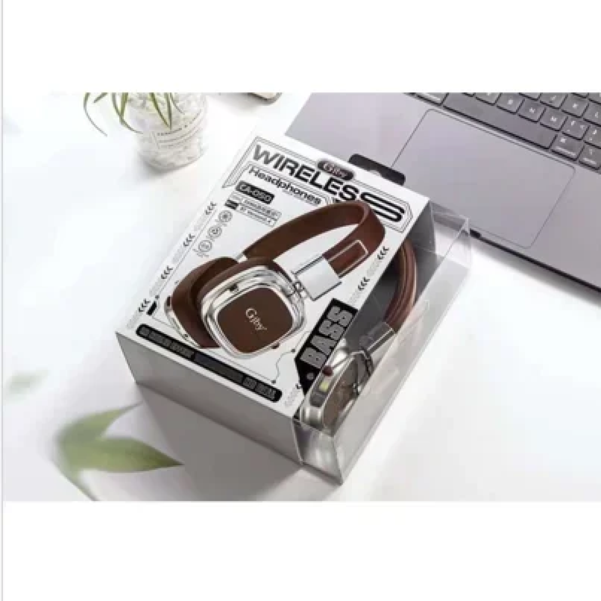 Gjby CA-050 Ασύρματα Bluetooth On Ear Ακουστικά Καφέ