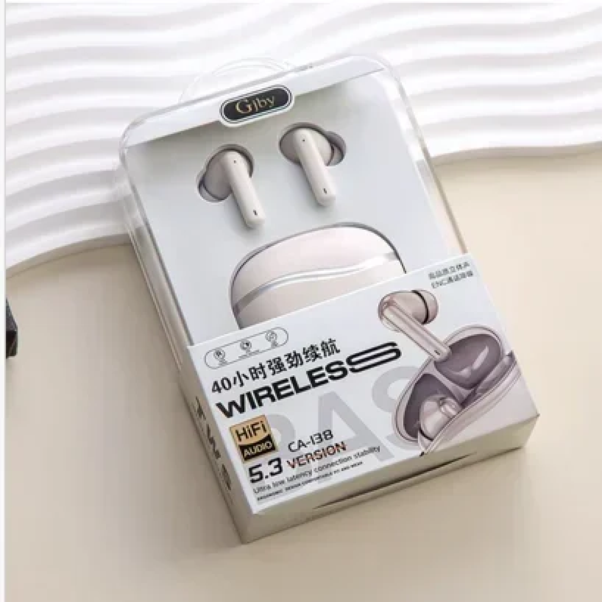 Gjby CA-138 In-ear Bluetooth Handsfree Ακουστικά με Θήκη Φόρτισης Λευκά