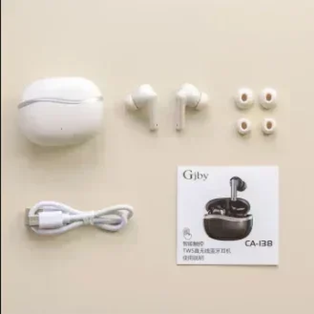 Gjby CA-138 In-ear Bluetooth Handsfree Ακουστικά με Θήκη Φόρτισης Ροζ