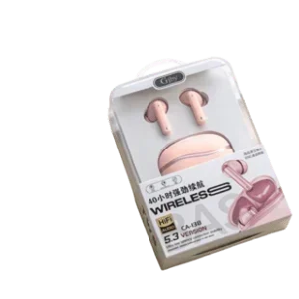 Gjby CA-138 In-ear Bluetooth Handsfree Ακουστικά με Θήκη Φόρτισης Ροζ