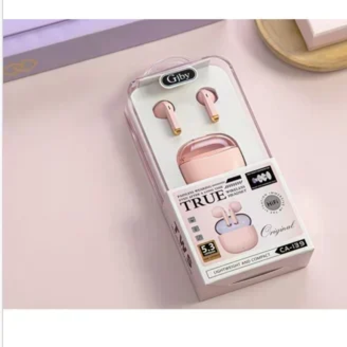Gjby CA-139 In-ear Bluetooth Handsfree Ακουστικά με Θήκη Φόρτισης Ροζ