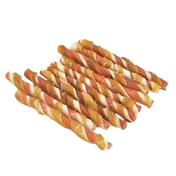 Μασόμενα Sticks Tricolore για Σκύλους απο Φυσικό Δέρμα με γεύση Κοτόπουλο 12,5εκ. (10τμχ)