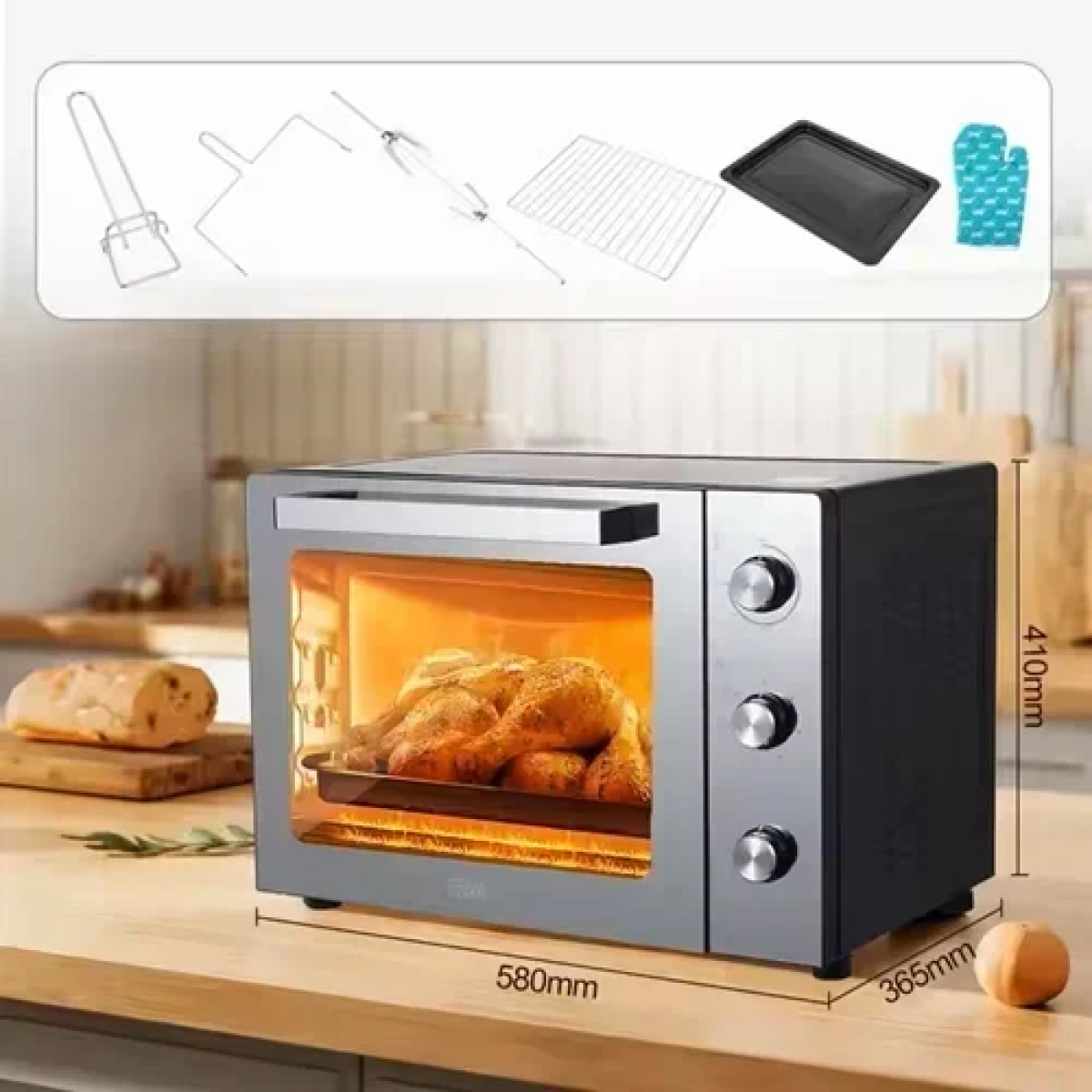 Ηλεκτρικό φουρνάκι χωρίς εστίες 1900W Winning Star ST-9690 ασημί - Image 5